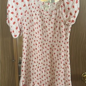 Jessica Simpson Red and White Patterned Dress